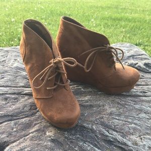 Brown Lace Up Booties